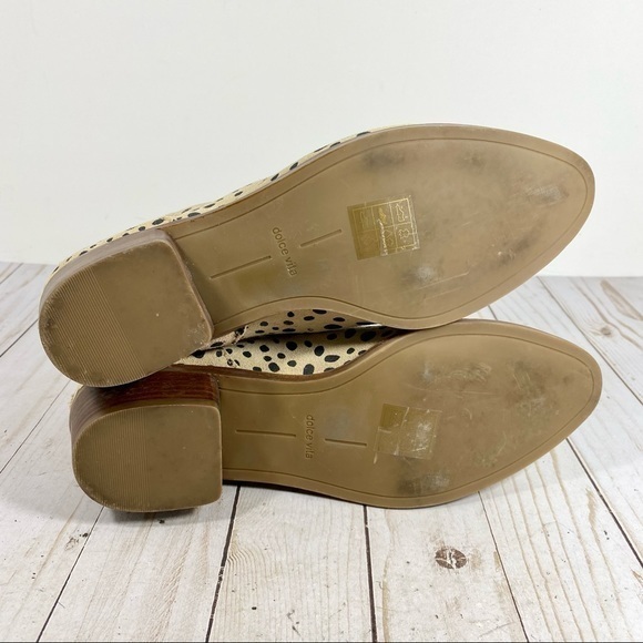 Dolce Vita Kaidie Cream Suede with Black Spots Animal Print Ankle Boots 8 - Picture 5 of 13